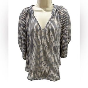 Anthropologie Fei Silk Blooms Eternal Top Blouse Sheer